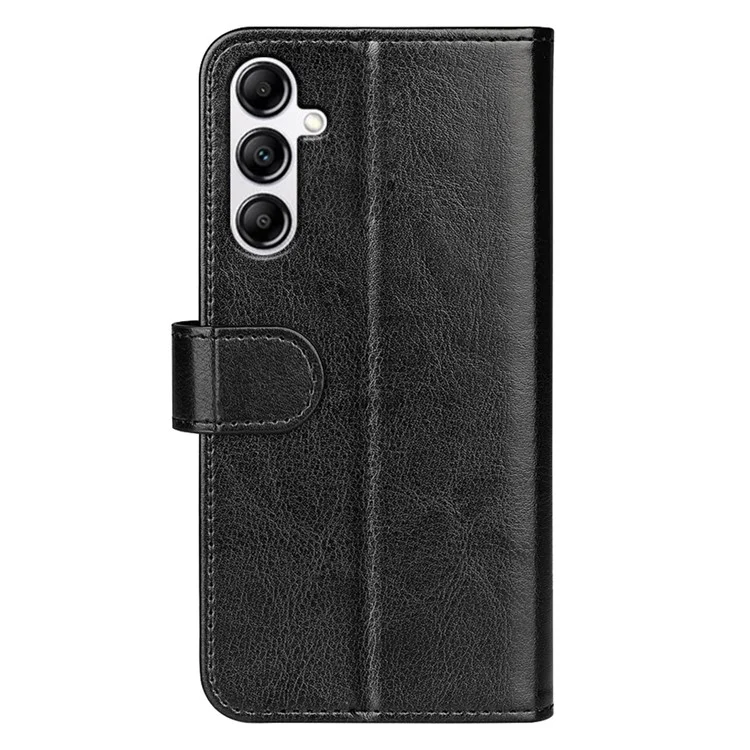 Para Samsung Galaxy A34 5G Crazy Horse Texture Case Leather Wallet Stand Folio Flip Cover - Negro