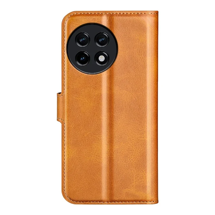Pour OnePlus Ace 2 5G / 11R 5G Calf Texture Stand Wallet Case Square Magnetic Clasp Phone Cover - Jaune