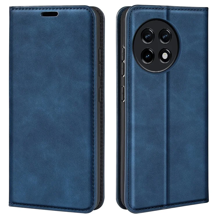 For OnePlus Ace 2 5G / 11R 5G Skin-touch Stand Wallet Case PU Leather Flip Phone Cover - Blue