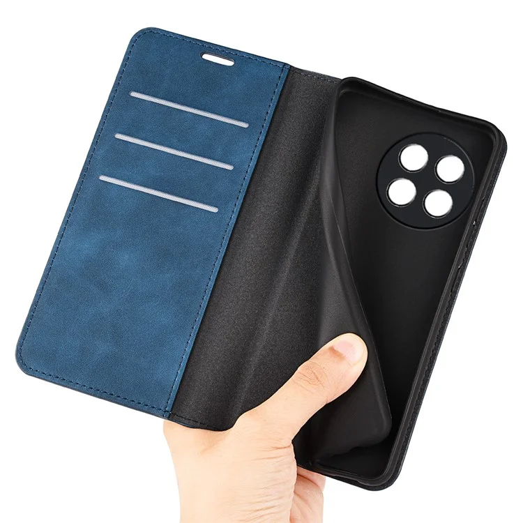 For OnePlus Ace 2 5G / 11R 5G Skin-touch Stand Wallet Case PU Leather Flip Phone Cover - Blue