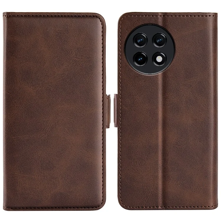 Für OnePlus Ace 2 5G / 11R 5G Kalbledertextur Magnetische Klapptelefon-Cover Standfunktion Ledertasche - Braun