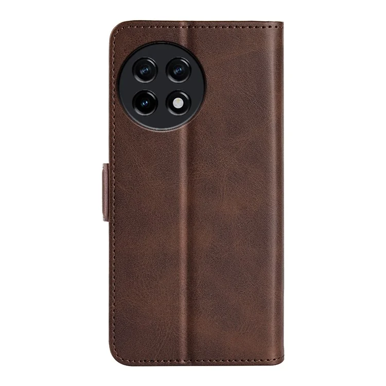 Für OnePlus Ace 2 5G / 11R 5G Kalbledertextur Magnetische Klapptelefon-Cover Standfunktion Ledertasche - Braun