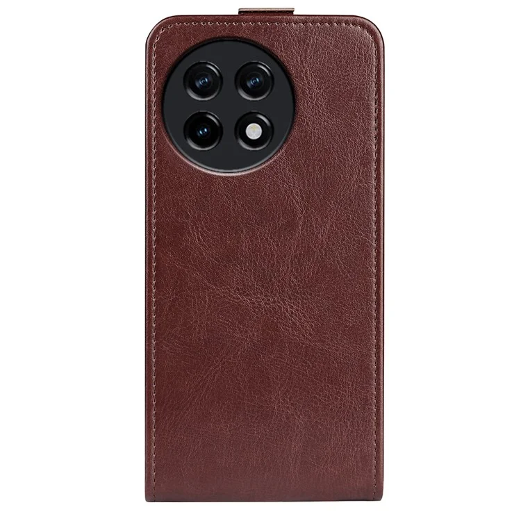 Vertical Flip Cover for OnePlus Ace 2 5G / 11R 5G , Crazy Horse Texture Leather Card Slot Case - Brown
