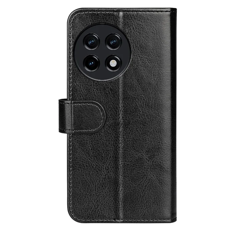 Für OnePlus Ace 2 5G / 11R 5G stoßfeste Crazy Horse Texture Case Leder Brieftasche Ständer Flip Cover - Schwarz