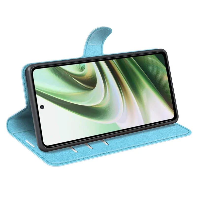 For OnePlus Nord CE 3 Lite 5G / Nord N30 5G Litchi Texture Leather Phone Stand Wallet Cover Anti-Dust Flip Case - Blue