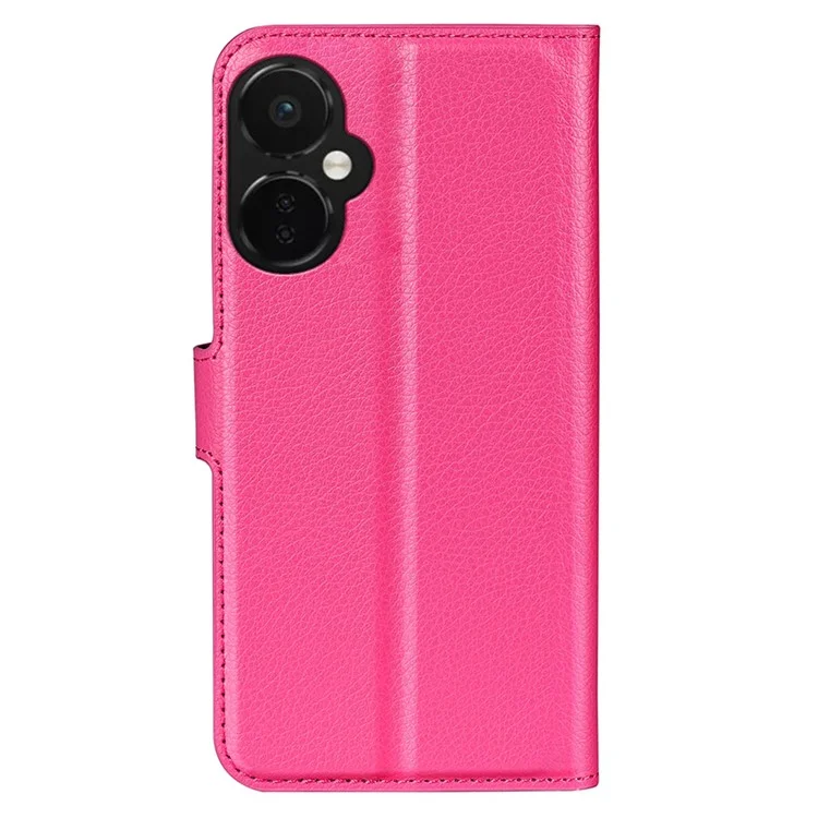 Pour OnePlus Nord CE 3 Lite 5G / Nord N30 5G Litchi Texture Leather Phone Stand Wallet Cover Anti-Dust Flip Case - Rose