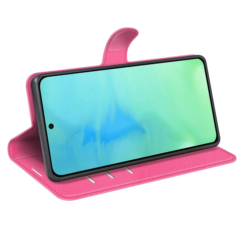 Cell Phone Case Bag for Honor X8a 4G , Litchi Texture Wallet Leather Stand Phone Cover - Rose