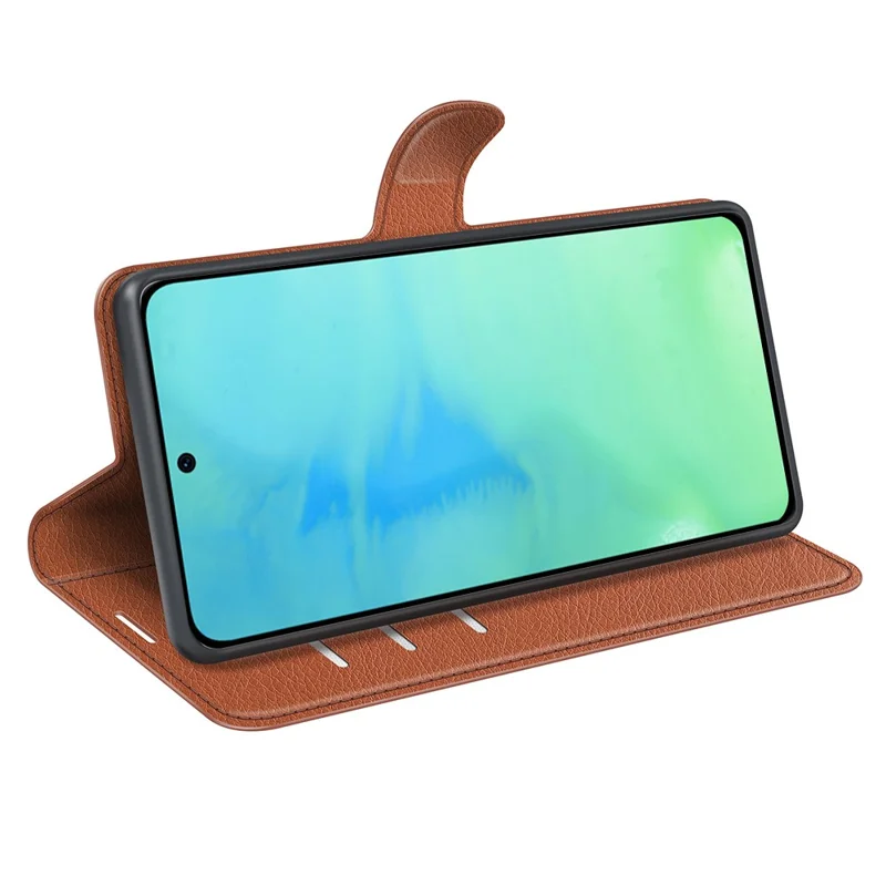 Cell Phone Case Bag for Honor X8a 4G , Litchi Texture Wallet Leather Stand Phone Cover - Brown