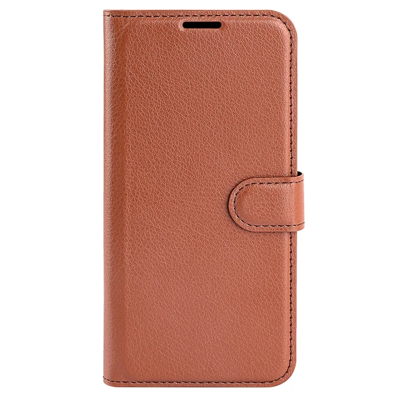 Cell Phone Case Bag for Honor X8a 4G , Litchi Texture Wallet Leather Stand Phone Cover - Brown
