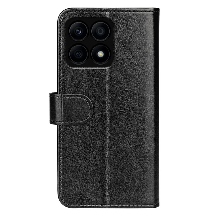 For Honor X8a 4G PU Leather + TPU Funda de cartera Tapa de teléfono Crazy Horse Texture Flip Stand Case - Negro