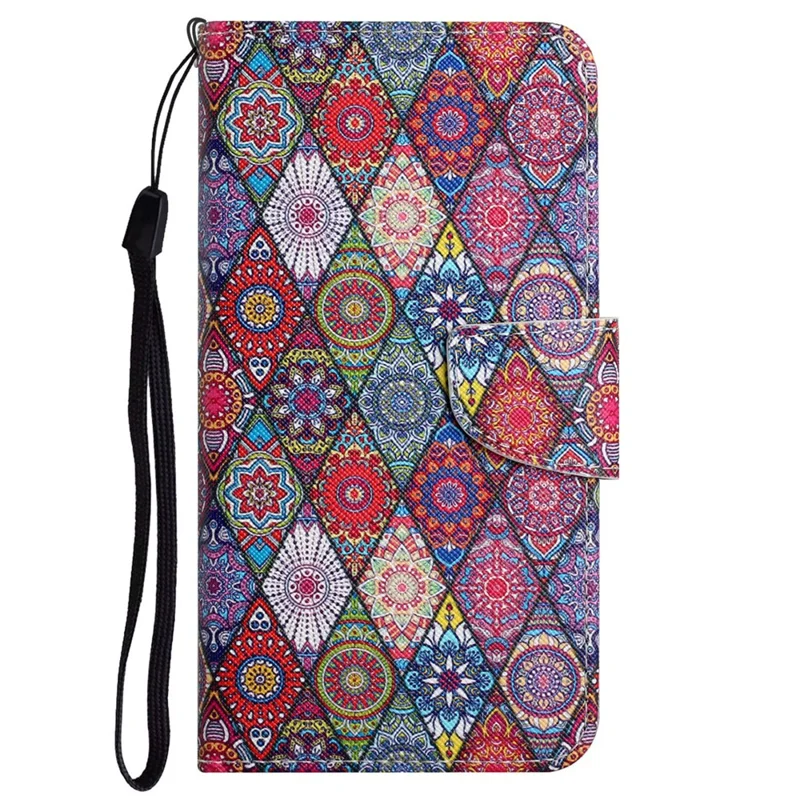 Para Xiaomi Redmi Note 12 Pro 5G / Note 12 Pro Speed 5G / Poco X5 Pro 5G Leather Pattern Wallet Stand Phone Case - Caleidoscópio