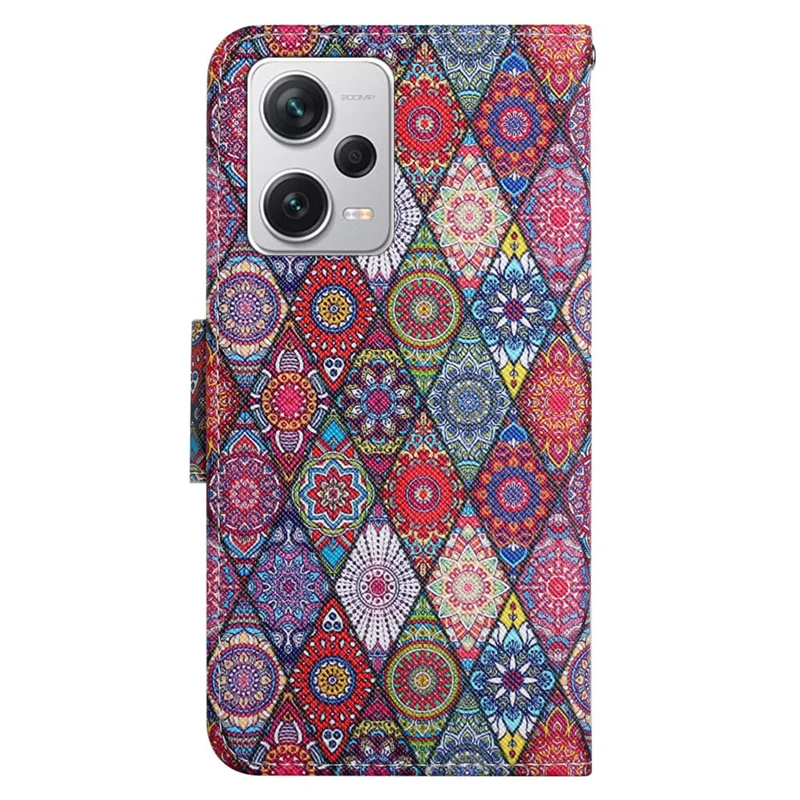 Para Xiaomi Redmi Note 12 Pro 5G / Note 12 Pro Speed 5G / Poco X5 Pro 5G Leather Pattern Wallet Stand Phone Case - Caleidoscópio