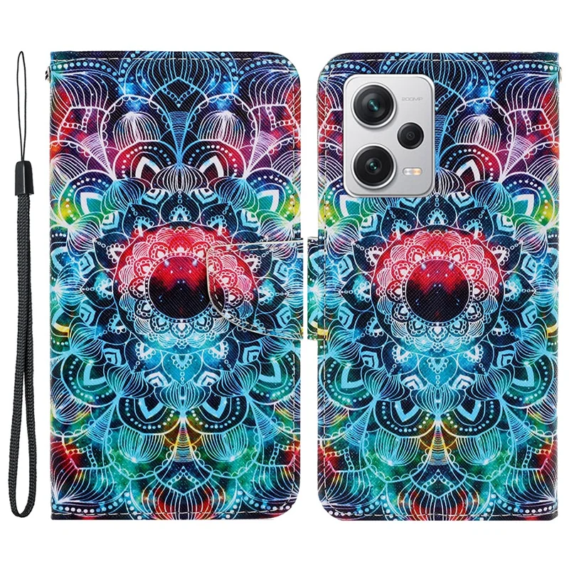 For Xiaomi Redmi Note 12 Pro 5G / Note 12 Pro Speed 5G / Poco X5 Pro 5G Leather Pattern Wallet Stand Phone Case - Mandala