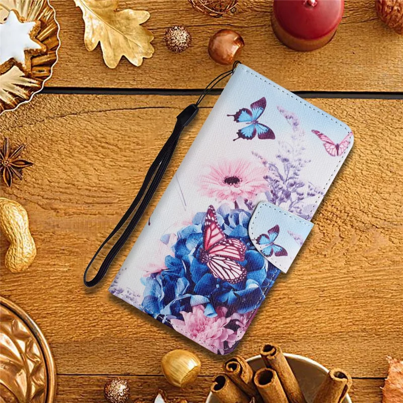 For Xiaomi Redmi Note 12 Pro 5G / Note 12 Pro Speed 5G / Poco X5 Pro 5G Leather Pattern Wallet Stand Phone Case - Purple Butterflies