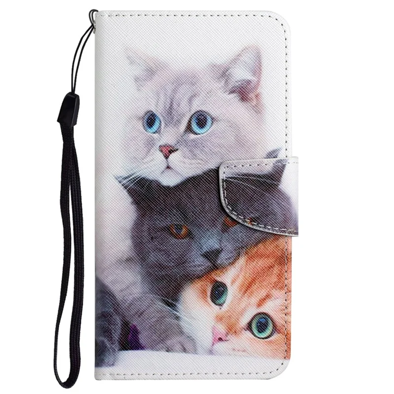 Pour Xiaomi Redmi Note 12 Pro 5G / Note 12 Pro Speed 5G / Poco X5 Pro 5G Étui de téléphone portefeuille en cuir à motif - Trois chats