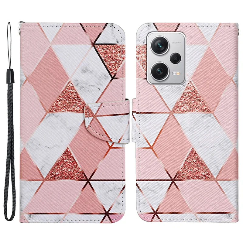 For Xiaomi Redmi Note 12 Pro 5G / Note 12 Pro Speed 5G / Poco X5 Pro 5G Leather Pattern Wallet Stand Phone Case - Marble Pattern