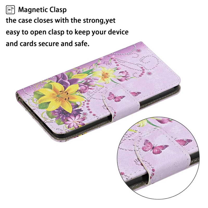 For Xiaomi Redmi Note 12 Pro 5G / Note 12 Pro Speed 5G / Poco X5 Pro 5G Leather Pattern Wallet Stand Phone Case - Yellow Flowers / Butterflies