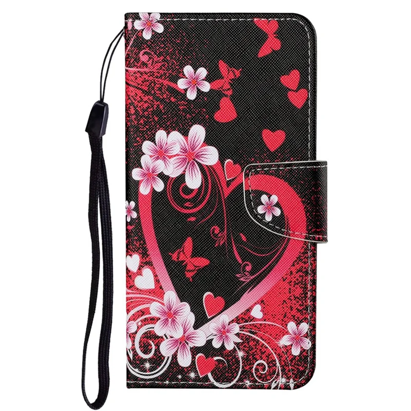 For Xiaomi Redmi Note 12 Pro 5G / Note 12 Pro Speed 5G / Poco X5 Pro 5G Leather Pattern Wallet Stand Phone Case - Red Heart