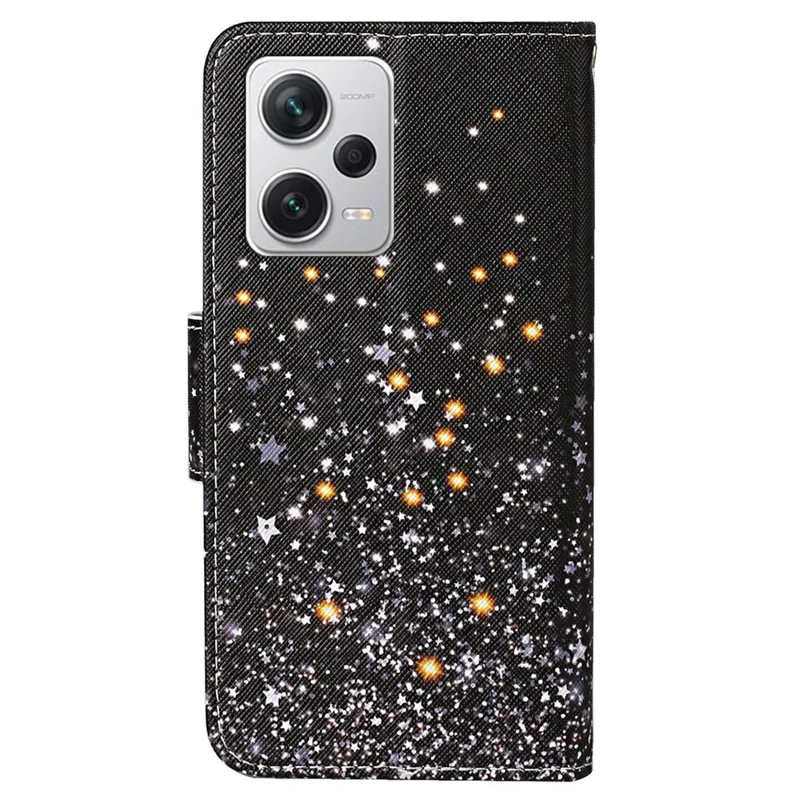 For Xiaomi Redmi Note 12 Pro 5G / Note 12 Pro Speed 5G / Poco X5 Pro 5G Leather Pattern Wallet Stand Phone Case - Shattered Stars