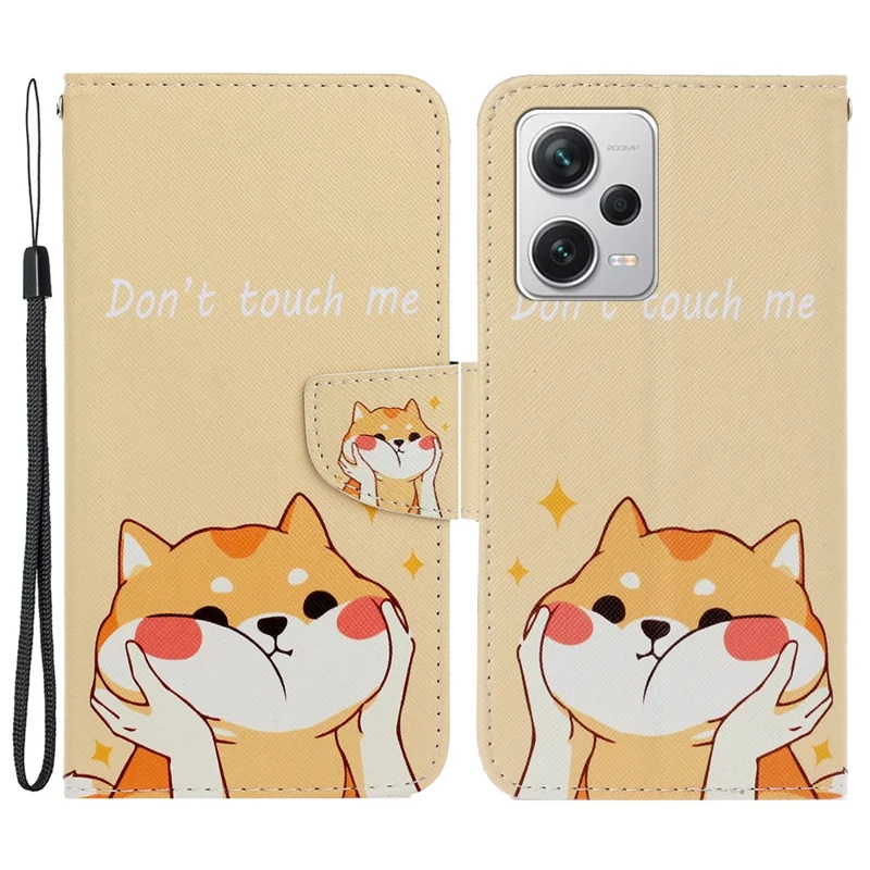 For Xiaomi Redmi Note 12 Pro 5G / Note 12 Pro Speed 5G / Poco X5 Pro 5G Leather Pattern Wallet Stand Phone Case - Shiba Dog