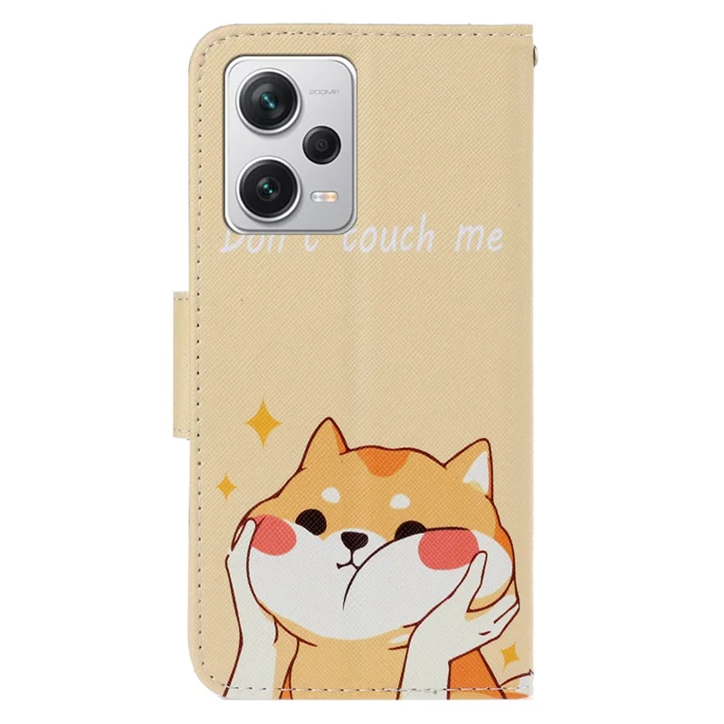 For Xiaomi Redmi Note 12 Pro 5G / Note 12 Pro Speed 5G / Poco X5 Pro 5G Leather Pattern Wallet Stand Phone Case - Shiba Dog
