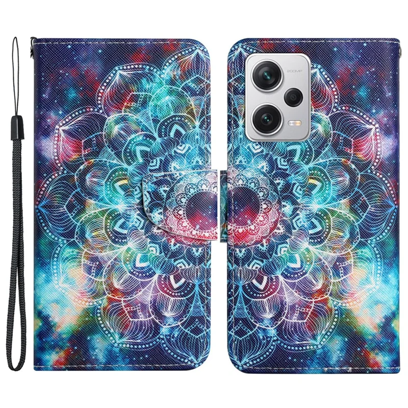 For Xiaomi Redmi Note 12 Pro 5G / Note 12 Pro Speed 5G / Poco X5 Pro 5G Leather Pattern Wallet Stand Phone Case - Starry Sky  /  Mandala