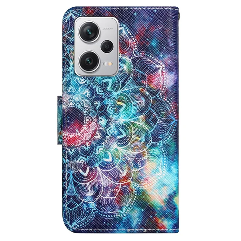For Xiaomi Redmi Note 12 Pro 5G / Note 12 Pro Speed 5G / Poco X5 Pro 5G Leather Pattern Wallet Stand Phone Case - Starry Sky  /  Mandala