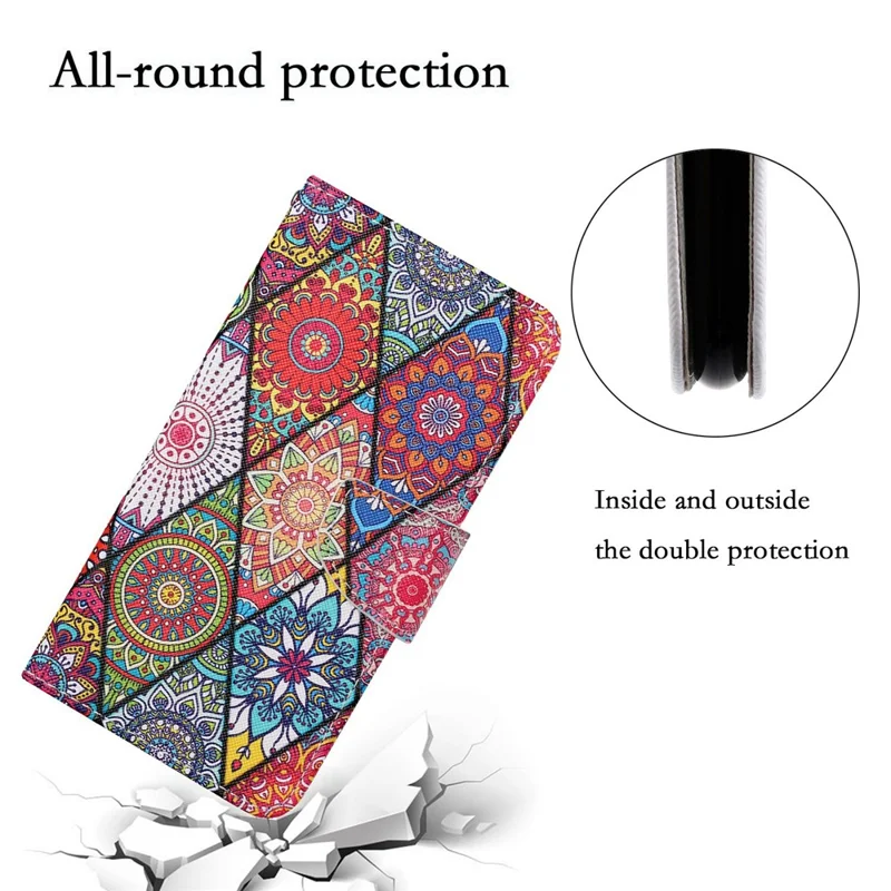 For Xiaomi Redmi Note 12 Pro 5G / Note 12 Pro Speed 5G / Poco X5 Pro 5G Leather Pattern Wallet Stand Phone Case - Rhombus / Totem