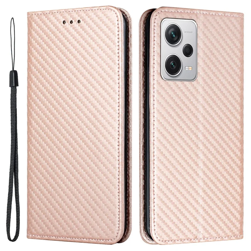 Para Xiaomi Poco X5 Pro 5G / Redmi Note 12 Pro 5G / Nota 12 Pro Speed ​​5g Case Teléfono de Cuero - Oro Rosa