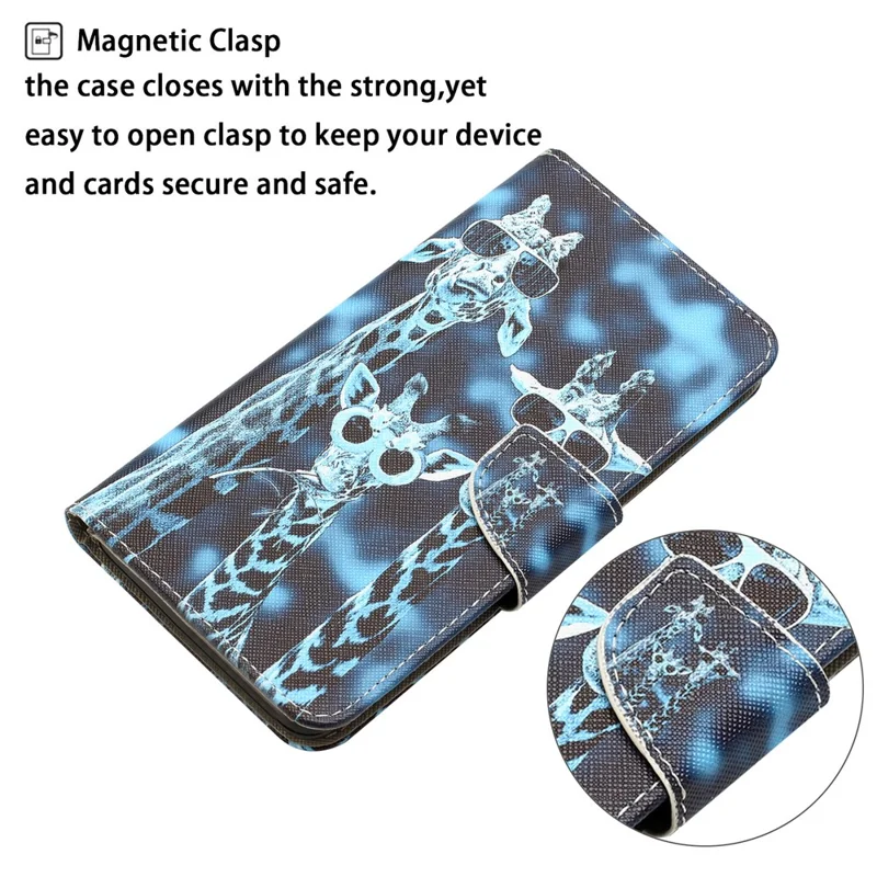 For Xiaomi Redmi Note 12 Pro 5G / Note 12 Pro Speed 5G / Poco X5 Pro 5G PU Leather Stand Pattern Phone Case with Wallet - Giraffes