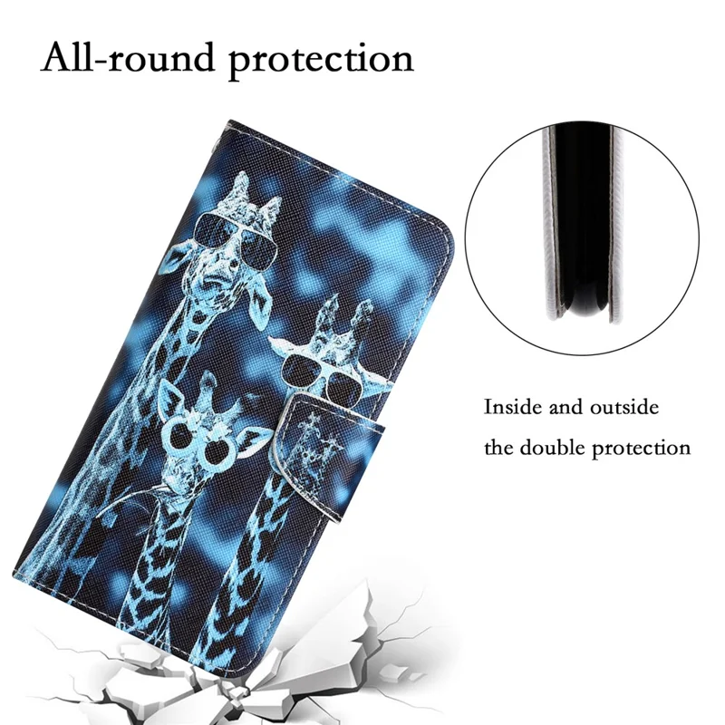 For Xiaomi Redmi Note 12 Pro 5G / Note 12 Pro Speed 5G / Poco X5 Pro 5G PU Leather Stand Pattern Phone Case with Wallet - Giraffes