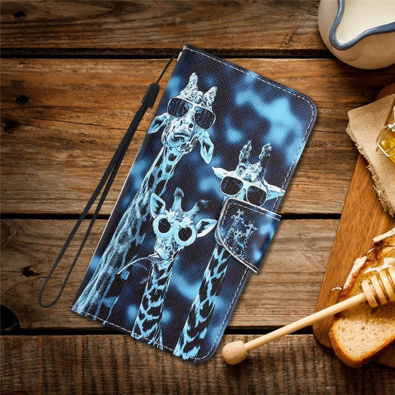 For Xiaomi Redmi Note 12 Pro 5G / Note 12 Pro Speed 5G / Poco X5 Pro 5G PU Leather Stand Pattern Phone Case with Wallet - Giraffes