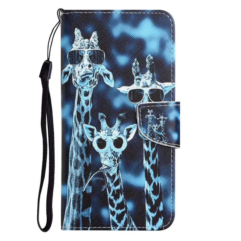 For Xiaomi Redmi Note 12 Pro 5G / Note 12 Pro Speed 5G / Poco X5 Pro 5G PU Leather Stand Pattern Phone Case with Wallet - Giraffes
