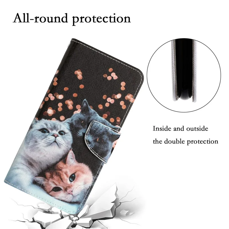 Per Xiaomi Redmi Note 12 Pro 5G / Note 12 Pro Speed 5G / Poco X5 Pro 5G Custodia per telefono in pelle PU con supporto a motivo - Gatti