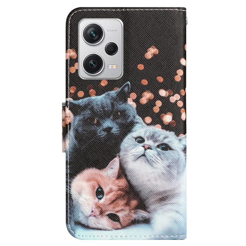 Per Xiaomi Redmi Note 12 Pro 5G / Note 12 Pro Speed 5G / Poco X5 Pro 5G Custodia per telefono in pelle PU con supporto a motivo - Gatti