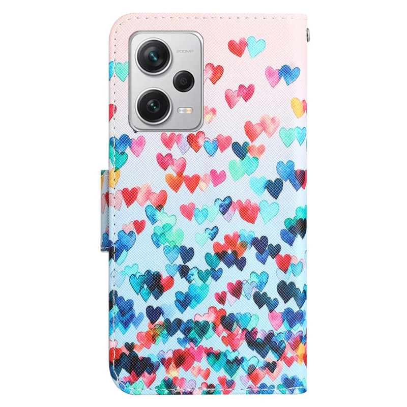 For Xiaomi Redmi Note 12 Pro 5G / Note 12 Pro Speed 5G / Poco X5 Pro 5G PU Leather Stand Pattern Phone Case with Wallet - Love Heart