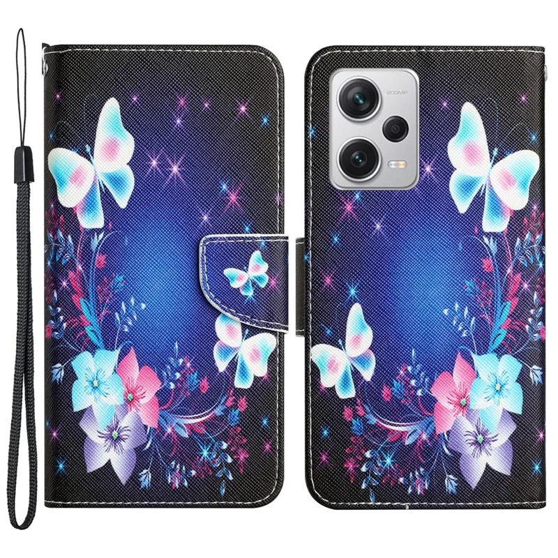 For Xiaomi Redmi Note 12 Pro 5G / Note 12 Pro Speed 5G / Poco X5 Pro 5G PU Leather Stand Pattern Phone Case with Wallet - Butterfly