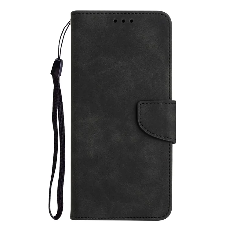 For Samsung Galaxy A24 4G (162.1 x 77.6 x 8.3mm) Solid Color Protective Flip Phone Case Wallet Stand Leather Cell Phone Cover - Black