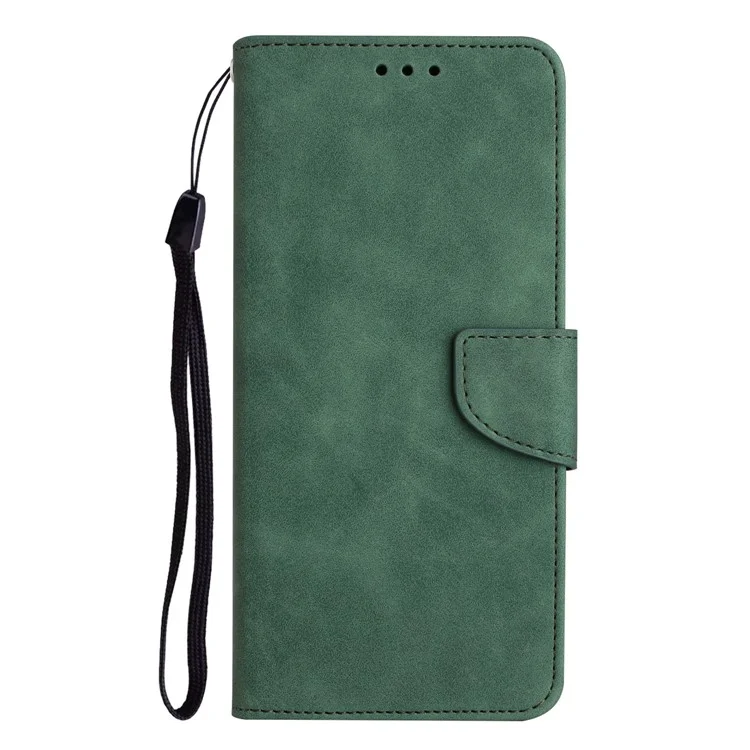 For Samsung Galaxy A24 4G (162.1 x 77.6 x 8.3mm) Solid Color Protective Flip Phone Case Wallet Stand Leather Cell Phone Cover - Green