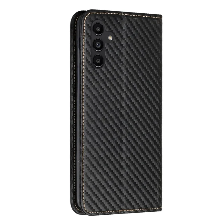 For Samsung Galaxy A24 4G (162.1 x 77.6 x 8.3mm) Full Protection PU Leather Phone Case Magnetic Phone Cover with Stand Wallet - Black