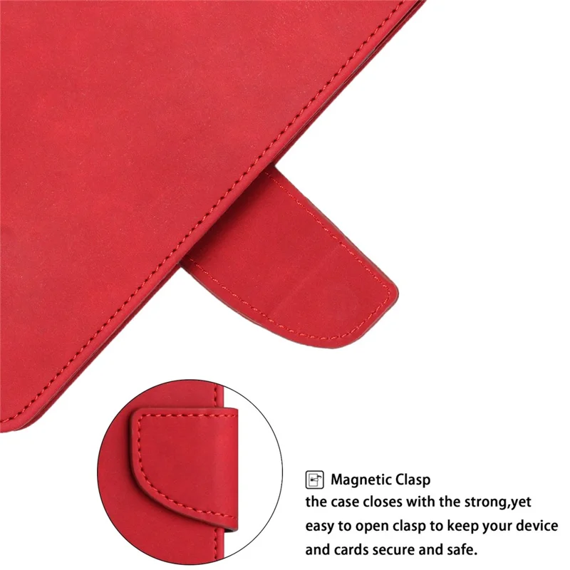 For Xiaomi Redmi 12C 4G Full Protection Phone Case Solid Color Wallet Stand Leather Phone Cover - Red