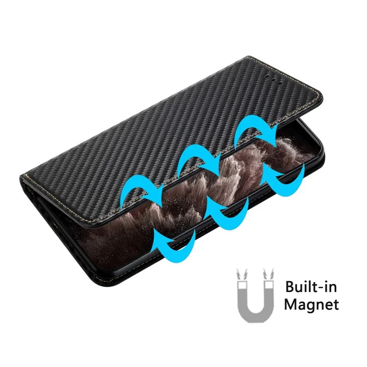Magnetic Phone Cover For Xiaomi Redmi 12C 4G Shockproof PU Leather Cell Phone Case with Stand Wallet - Black