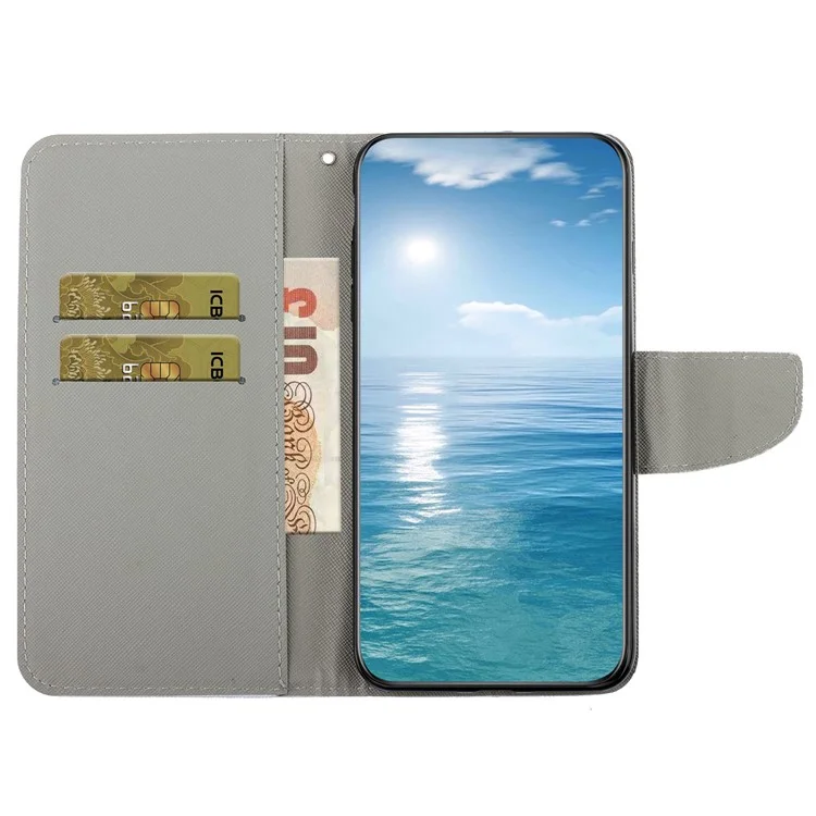 Für Xiaomi Redmi 12C 4G PU-Leder-Flip-Handyhülle mit Musteraufdruck, Standfunktion, Handschlaufe und Brieftasche - Lila Schmetterlinge