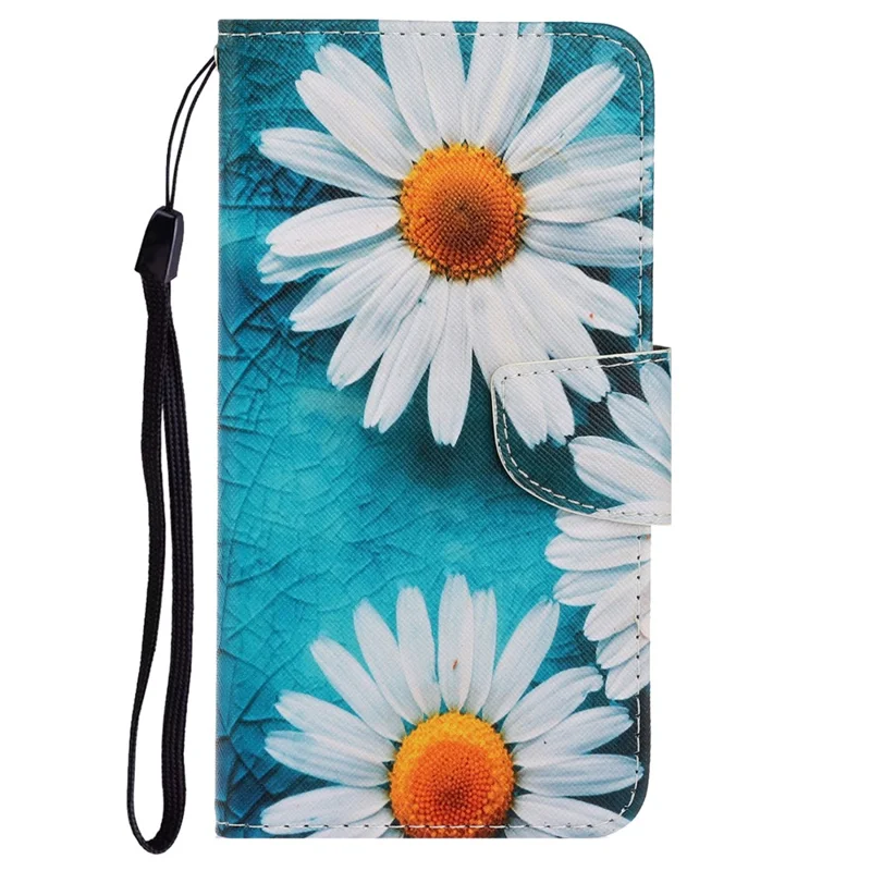 For Xiaomi Redmi Note 12 5G (Global) / (India) / (China) / Poco X5 5G PU Leather Pattern Printing Phone Case with Wallet Stand - Chrysanthemum