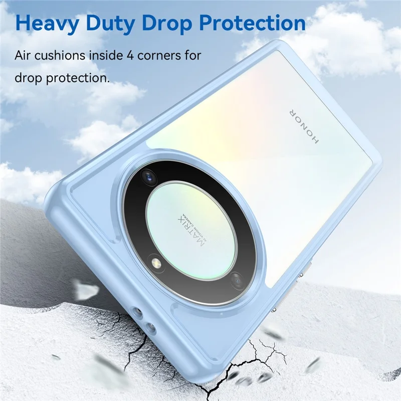 For Honor Magic5 Lite 5G / X40 5G / X9a 5G Clear Phone Case TPU + Acrylic Shockproof Protective Cover - Blue
