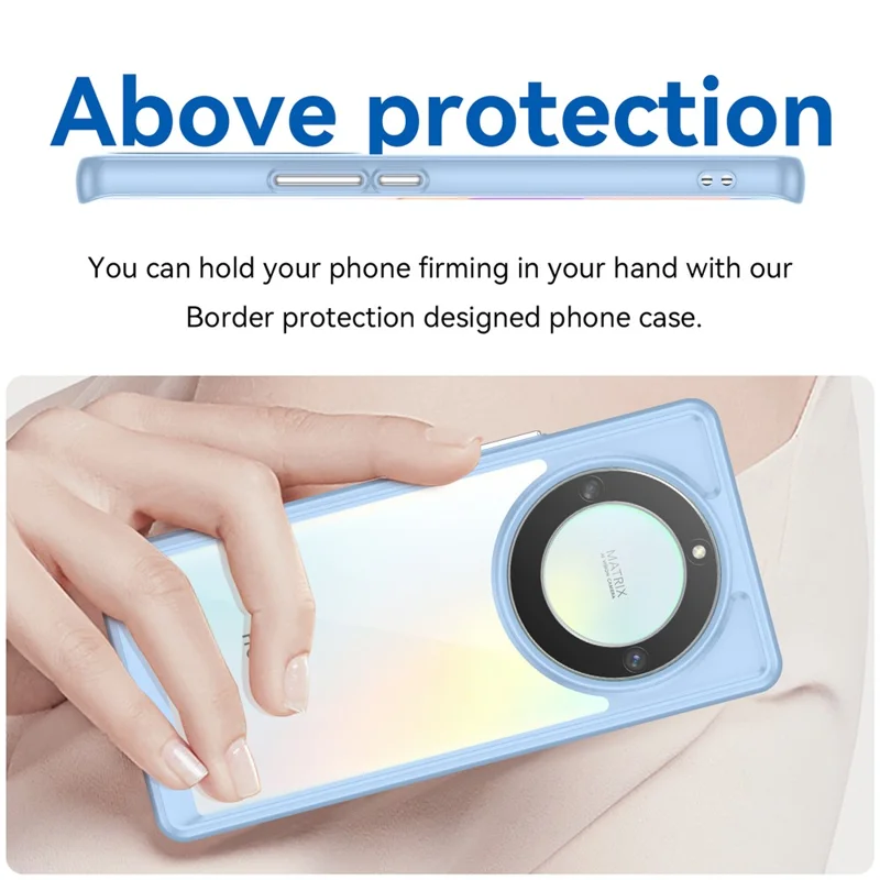 For Honor Magic5 Lite 5G / X40 5G / X9a 5G Clear Phone Case TPU + Acrylic Shockproof Protective Cover - Blue
