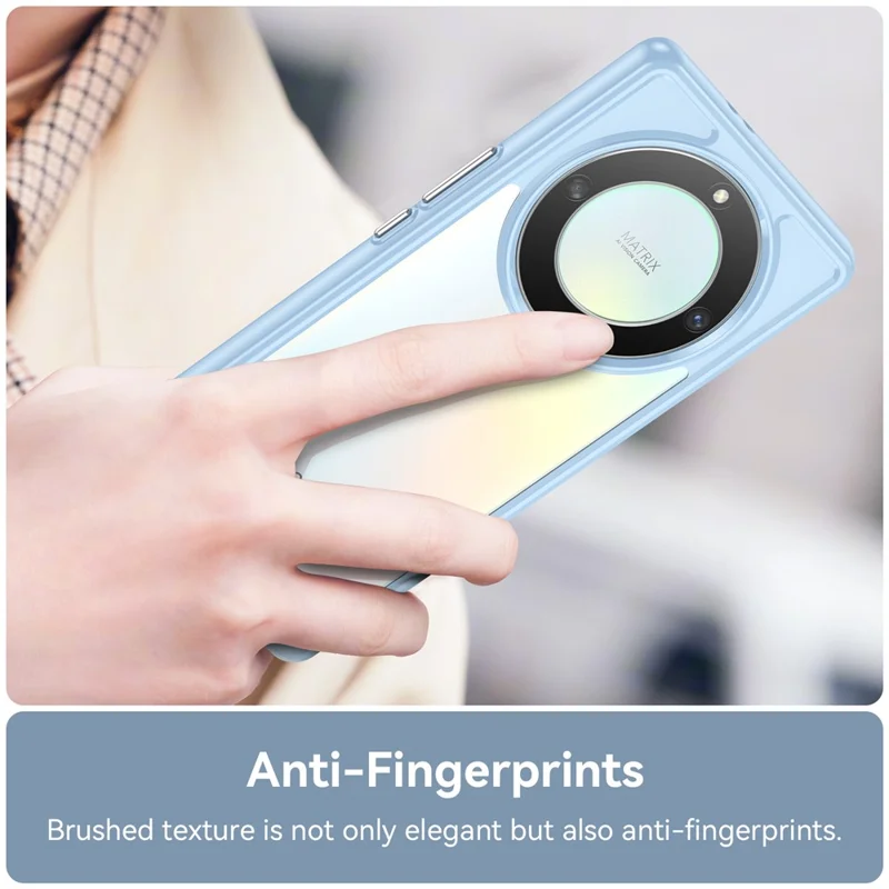 For Honor Magic5 Lite 5G / X40 5G / X9a 5G Clear Phone Case TPU + Acrylic Shockproof Protective Cover - Blue