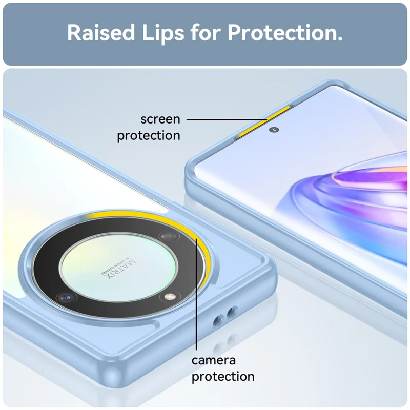 For Honor Magic5 Lite 5G / X40 5G / X9a 5G Clear Phone Case TPU + Acrylic Shockproof Protective Cover - Blue