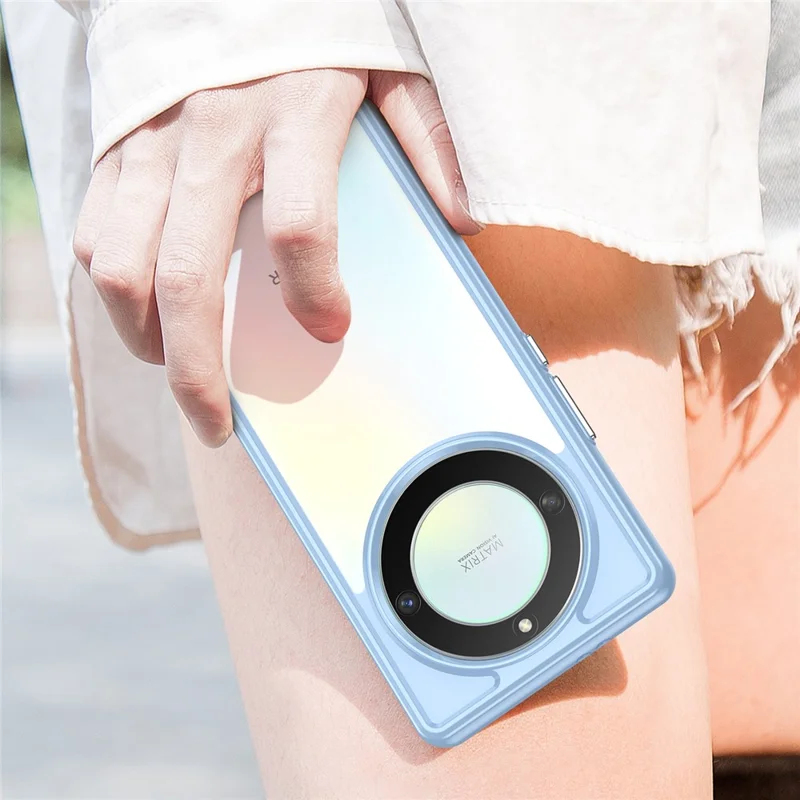 For Honor Magic5 Lite 5G / X40 5G / X9a 5G Clear Phone Case TPU + Acrylic Shockproof Protective Cover - Blue