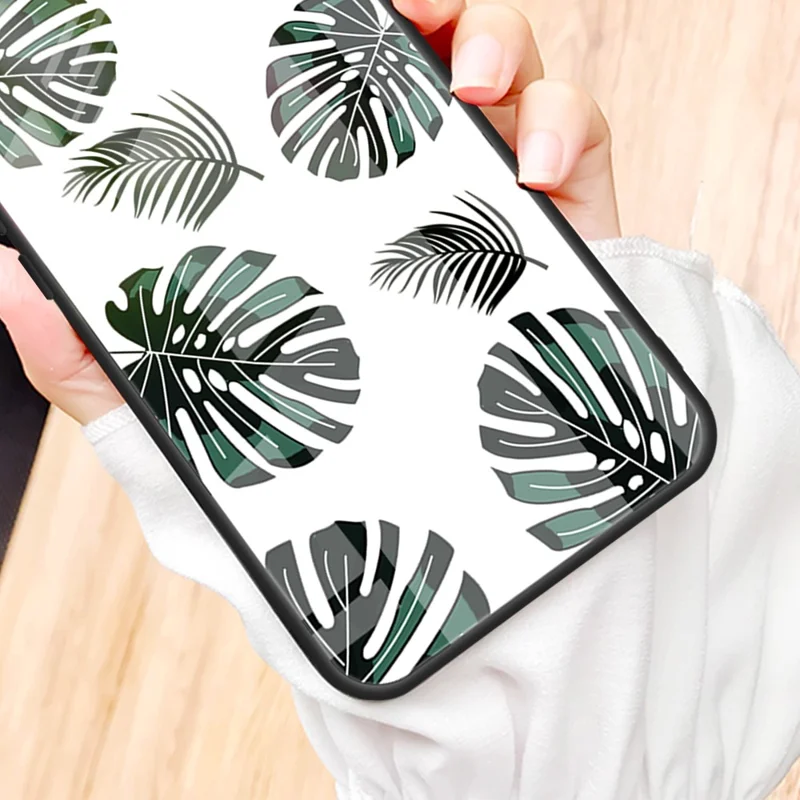 For Samsung Galaxy A34 5G Pattern Printing Phone Case Tempered Glass+PC+TPU Protective Phone Cover - White Planet